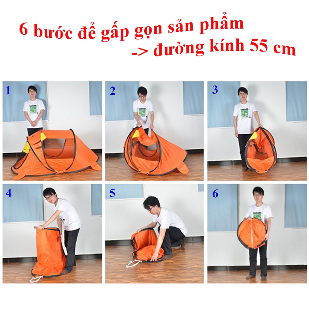 Lều Cho Bé, Nhà Bóng Trong Nhà Cho Bé Hình Gấu Baby - Chống Muỗi An Toàn, Tự Bung, Dễ Dàng Di Chuyển, Tháo Rời, Cất Gọn