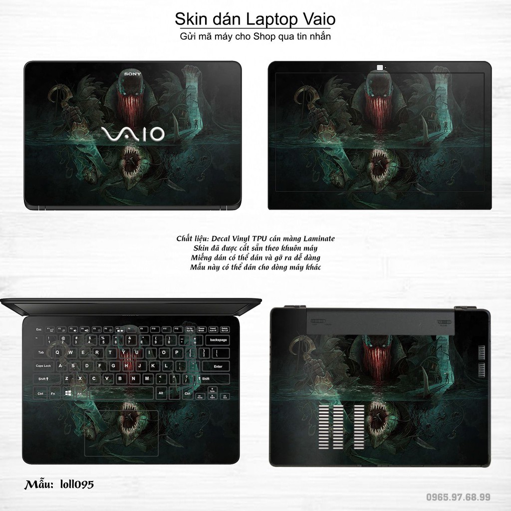 Skin dán Laptop Sony Vaio in hình Liên Minh Huyền Thoại nhiều mẫu 13 (inbox mã máy cho Shop)