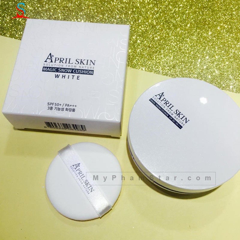 CUSHION PHẤN NƯỚC APRILSKIN tông Trắng tự nhiên