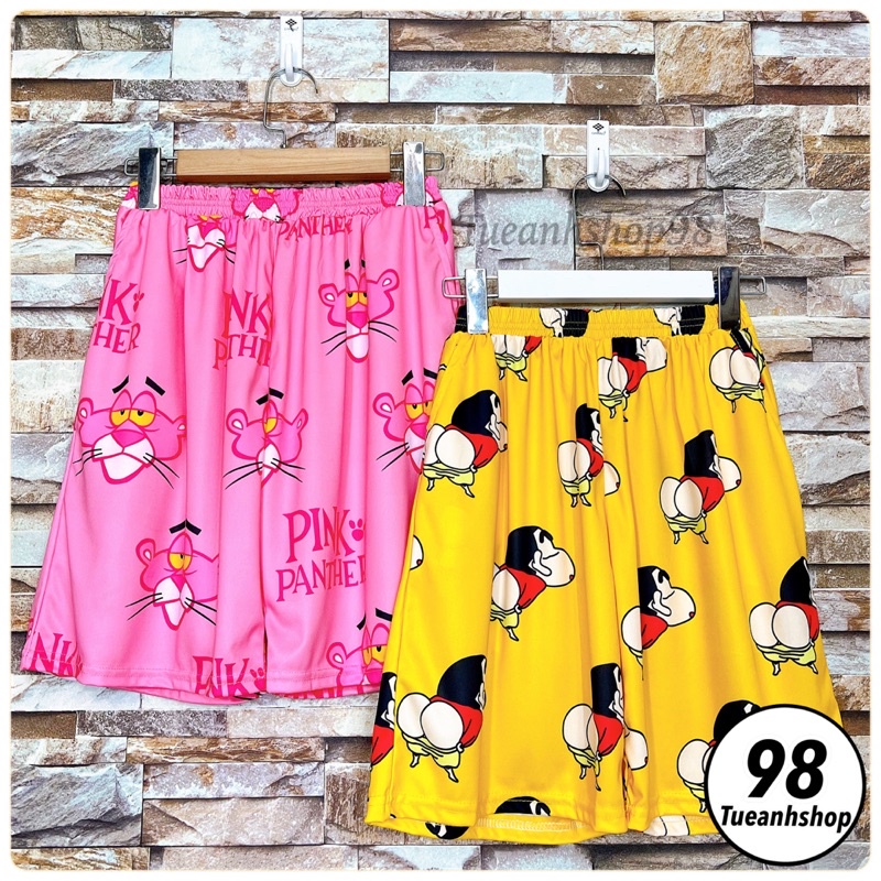 [32 Mẫu Mới] Quần Short Lửng hoạt hình thú Unisex - Quần đùi nam nữ mặc nhà Freesize 38-65kg TUEANHSHOP