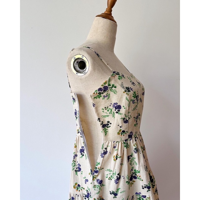 Đầm dây ba tầng in họa tiết, form xoè công chúa, lưng thun co giãn DOKESI  - Willow dress