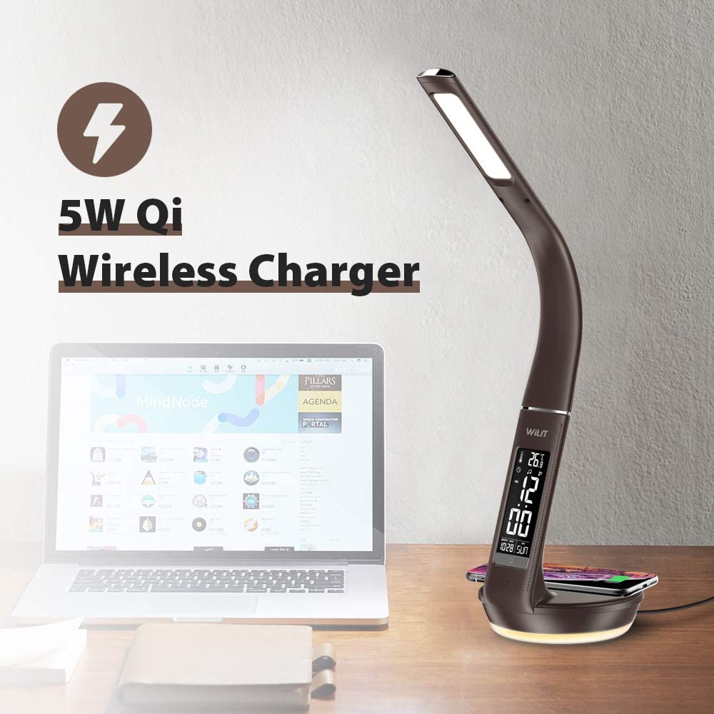 Đèn học để bàn chống cận WILIT U8Q tích hợp sạc không dây, màn hình điều chỉnh độ sáng [Chính hãng Đức]