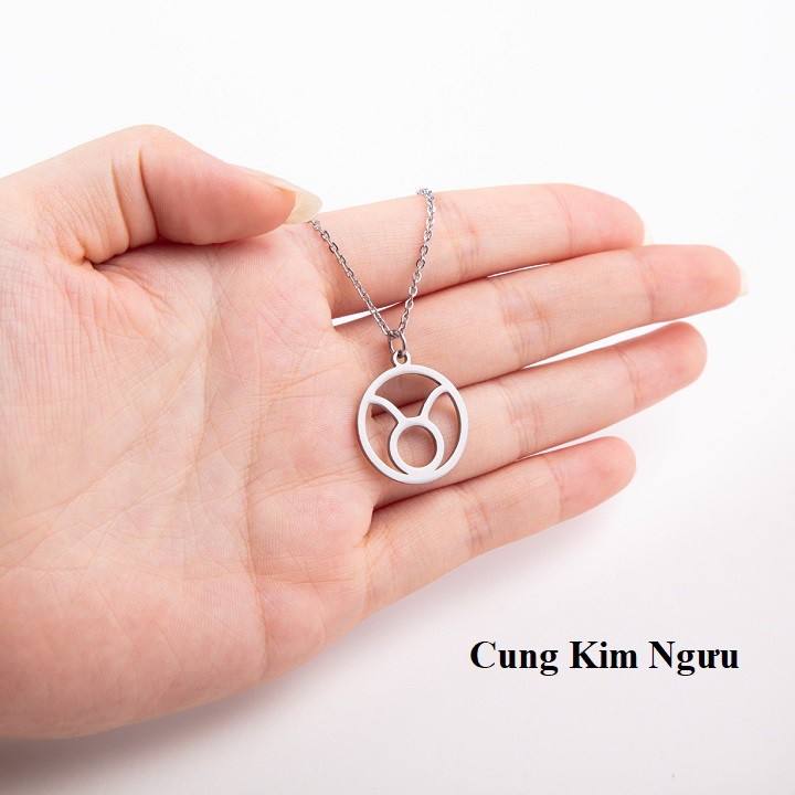 Dây chuyền cung hoàng đạo bản tròn nam nữ thời trang