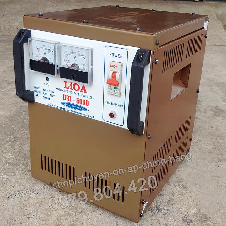 Ổn Áp Lioa 5KVA 1 Pha, 5000-DRI Dải 90-250V, Bảo Hành 4 Năm