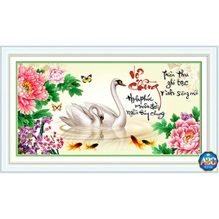 Tranh đính đá thư pháp vợ chồng kt:92cmx50cm