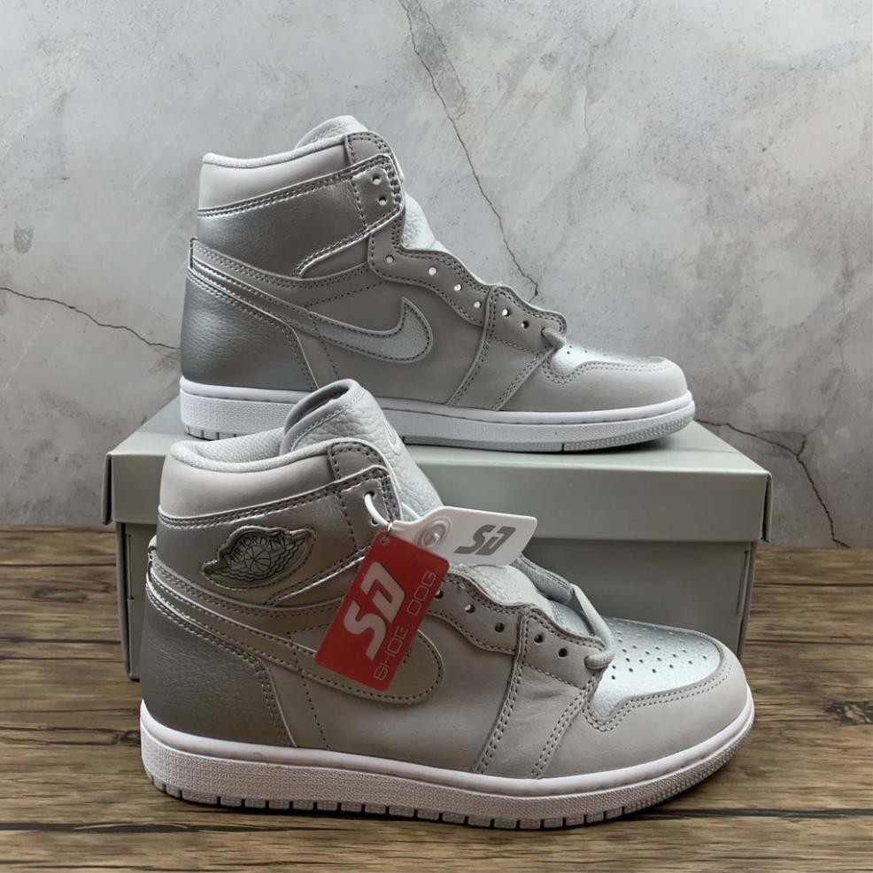 (FREESHIP+QUÀ) Video Giày thể thao AIR JORDAN 1 CO Japan Neutral Grey (2020) xám bạc cao cổ