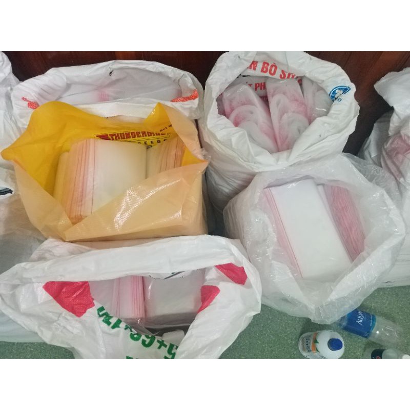 100Gram _ Túi zip chỉ đỏ / túi zipper hai mặt trong