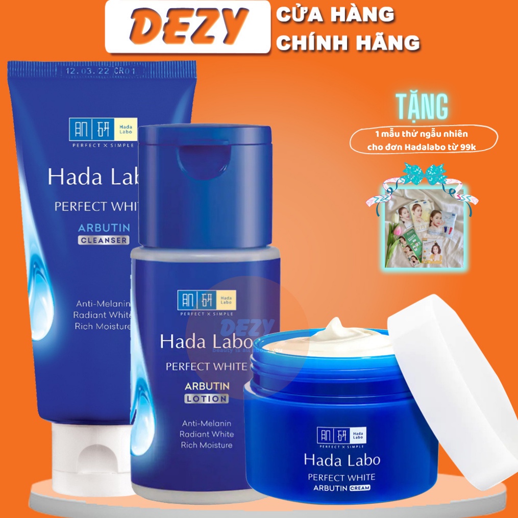 Bộ Chăm Sóc Da Mặt Hada Labo Dưỡng Trắng Da Combo Sữa Rửa Mặt Srm Lotion Kem Dưỡng Ẩm Hadalabo Chăm Sóc Da Skincare Dezy