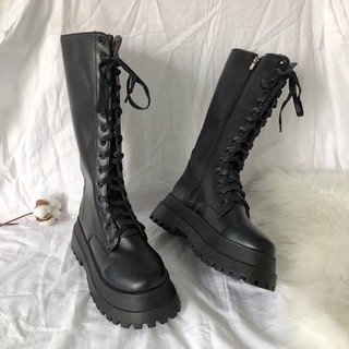 BERRY BỐT hàng loại 1- boots cao cổ khoá zip dây buộc- bốt đùi cổ cao