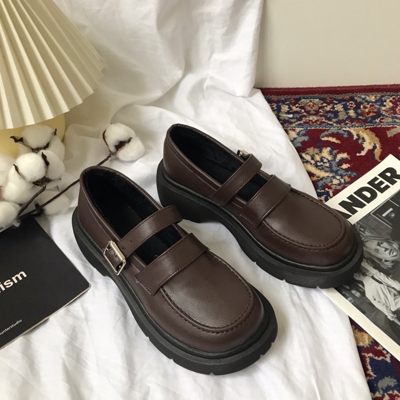 Giày loafer búp bê có quai Yannie Lolita vintage cổ điển