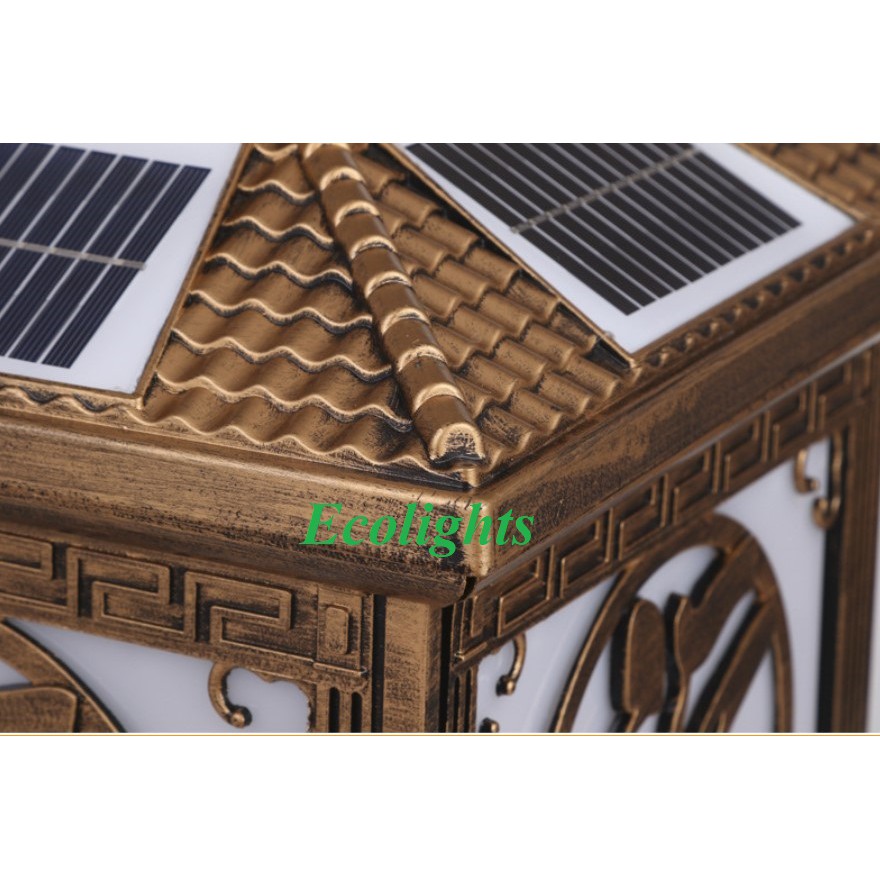 Đèn trụ cổng, trụ tường - Solar  - Chữ Phúc 2 trong 1