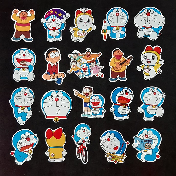 Miếng dán Sticker anime Doremon và những người bạn trọn bộ 120 hình - In rõ ràng sắc nét khó tróc