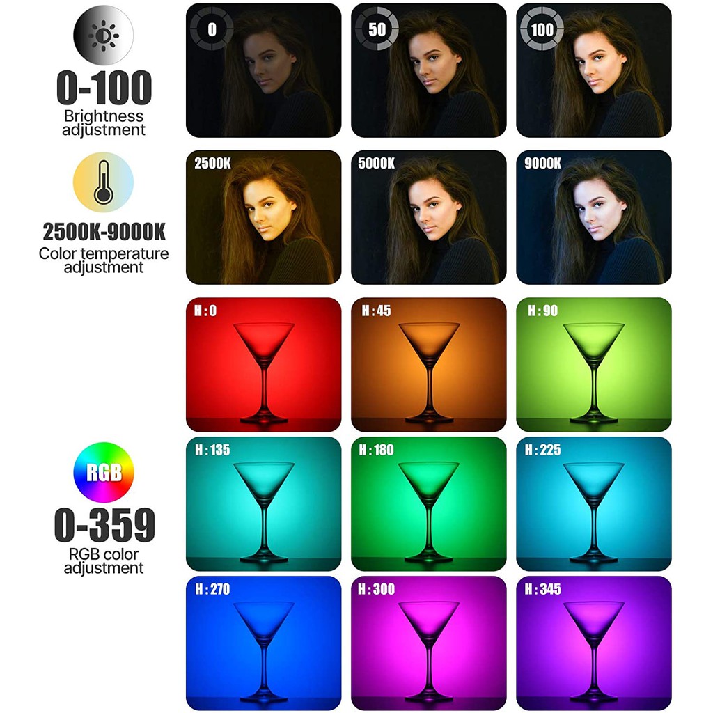 ULANZI VL49 RGB - Đèn Led Quay Phim Đổi Màu RGB Tích Hợp Pin Sạc 2000mAh - Hàng Chính Hãng