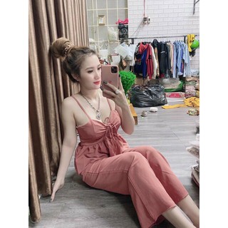 Sét bộ kate nữ áo 2 dây ống rộng xoè