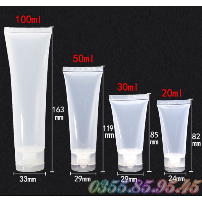 50 - 100 Tuýp nhựa chiết mỹ phẩm 50ml / 100ml - Tube đựng kem, sữa rửa mặt du lịch