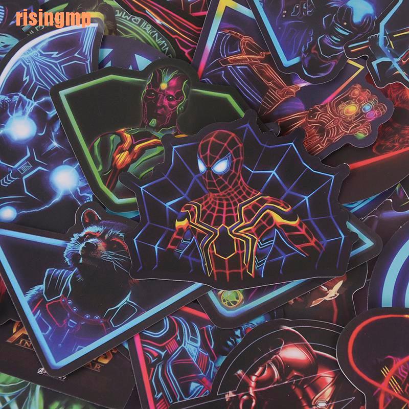 Set 49 Miếng Dán Trang Trí laptop Hình Siêu Anh Hùng Marvel