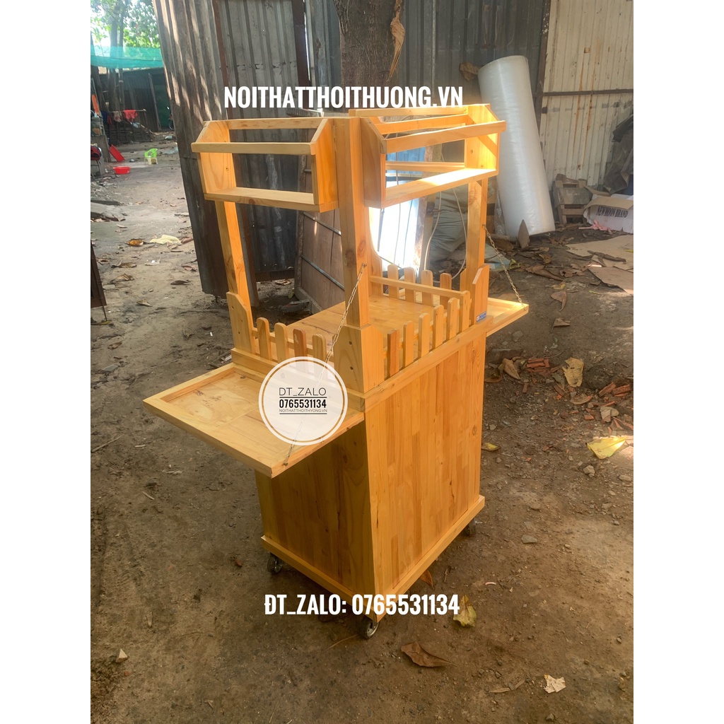 Xe cà phê bán vỉa hè chất liệu gỗ giá thành rẻ