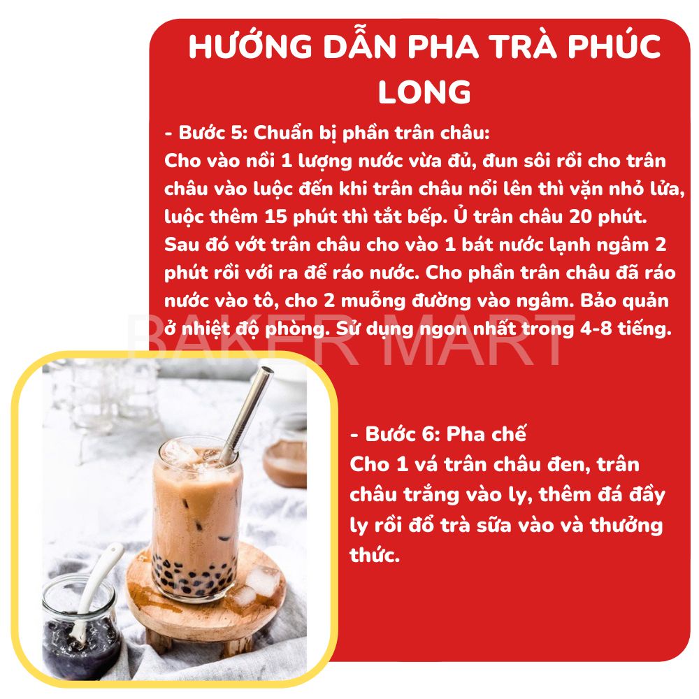 Set Nguyên Liệu Pha Trà Sữa Phúc Long - Nguyên liệu làm bánh Baker Mart