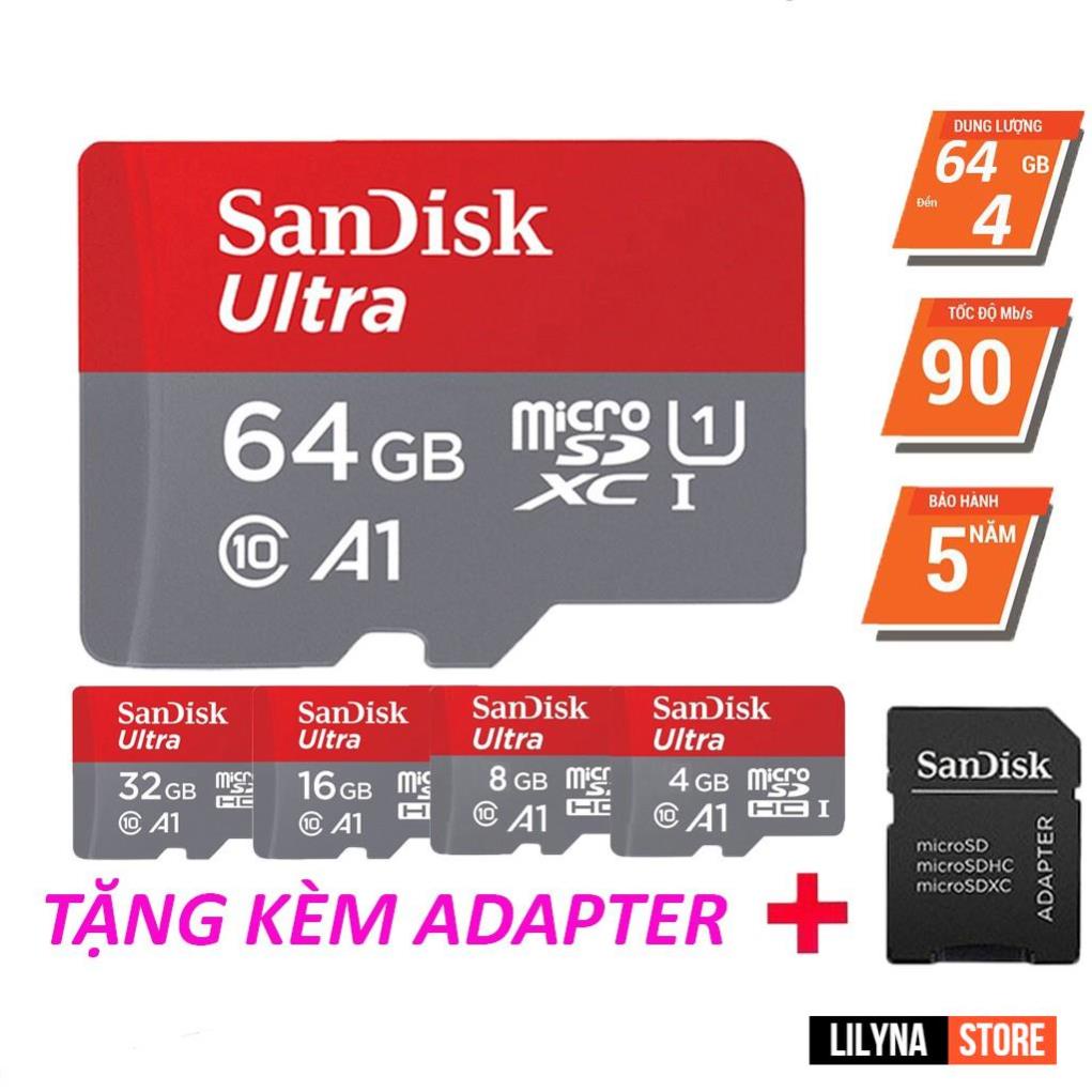 Thẻ nhớ sandisk 64GB /32Gb/16GB/8GB dùng điện thoại, máy ảnh - Thẻ nhớ tốc độ cao Class 10 Ultra  667x 100MB/s -BH 5 năm