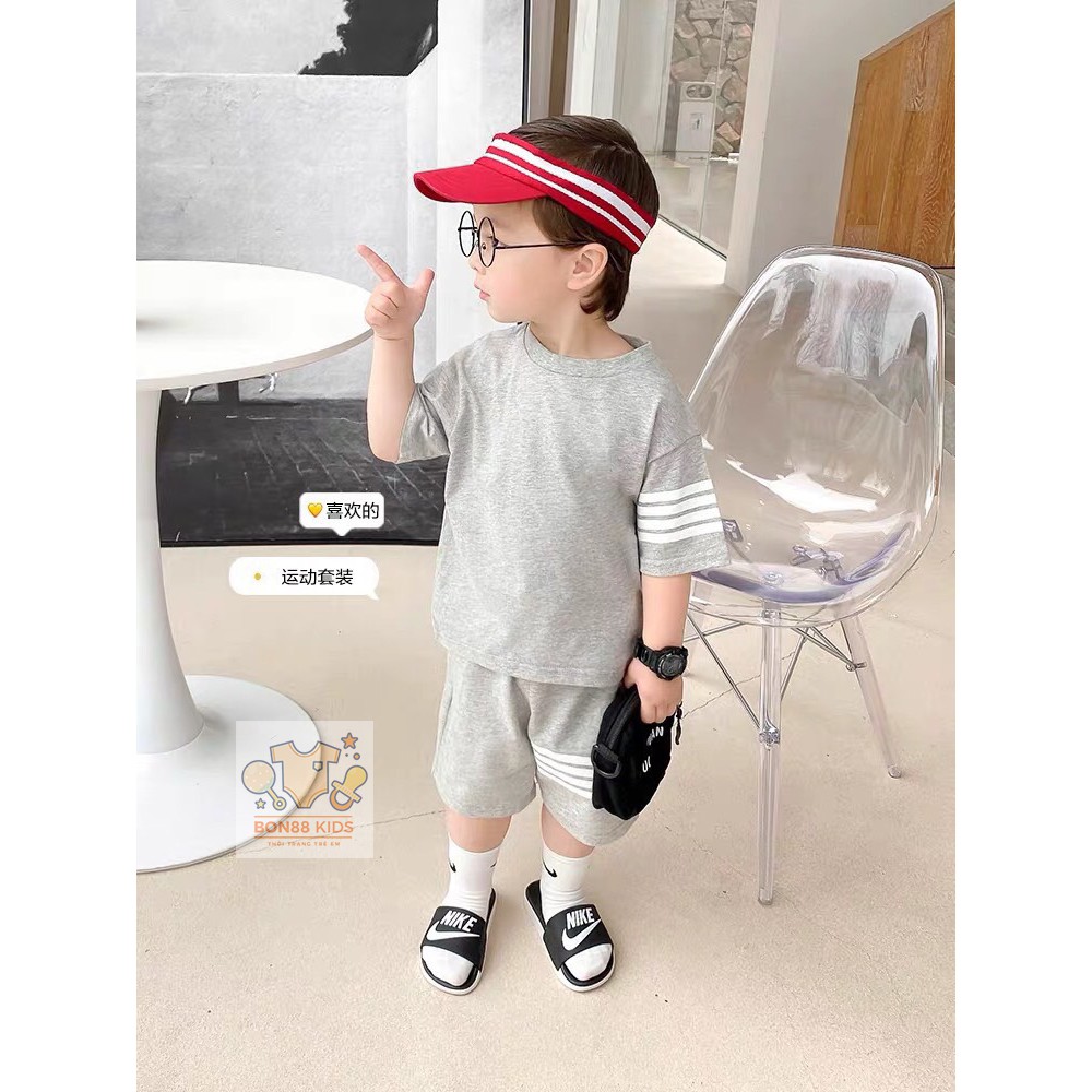Bộ đồ thể thao cộc tay bé trai mùa hè chất liệu cotton (5-20kg) | BigBuy360 - bigbuy360.vn
