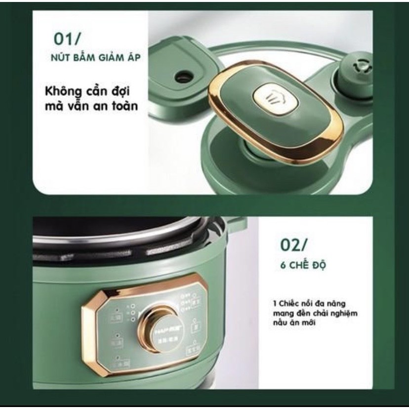 NỒI ÁP SUẤT/ NỒI HẦM CHÁO/ NINH XƯƠNG/ NẤU CƠM KAISA VILLA 3.5L KV-9031
