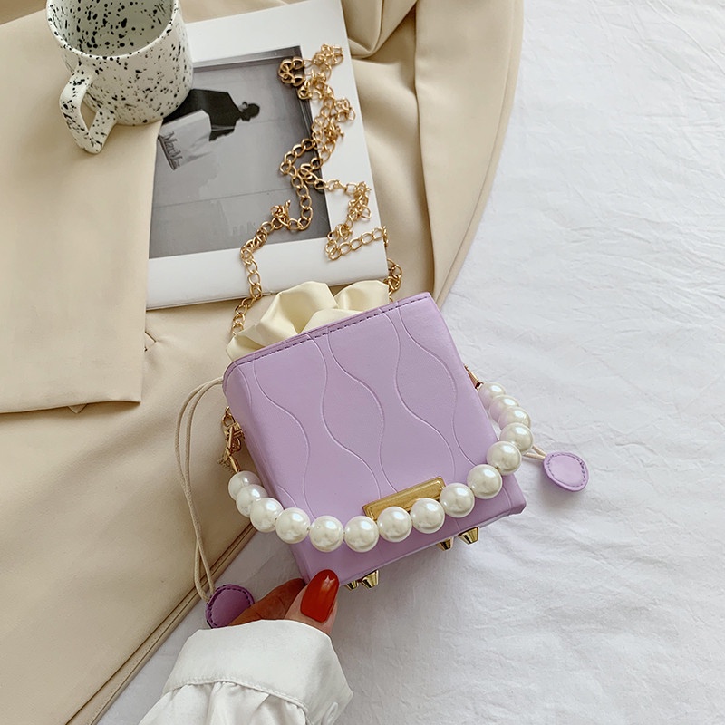 Túi xách nhỏ bằng da có dây đeo chéo thiết kế thời trang mùa hè cho nữ