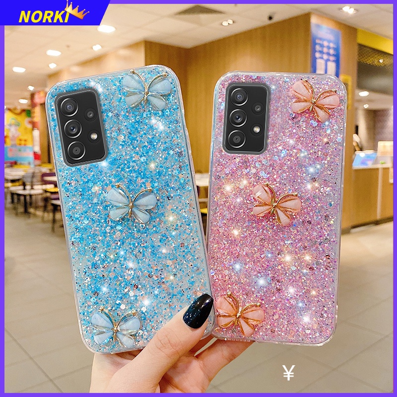 Ốp Điện Thoại Silicon Mềm Hình Bướm 3D Kim Tuyến Cho Samsung Galaxy S22 S21Plu S21FE S20FE Note 20 Ultra 10Plus 10Lite