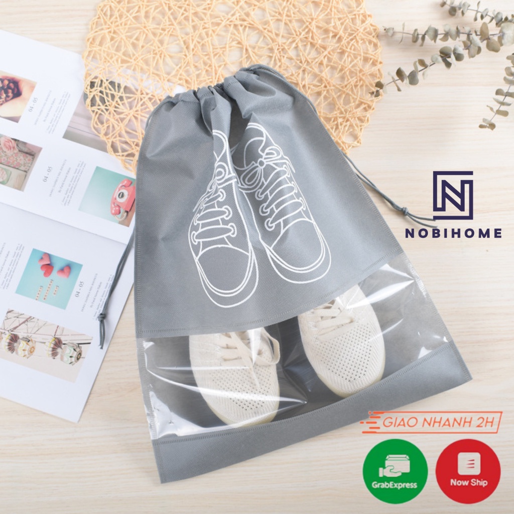 Túi Đựng Giày Dép Du Lịch Thể Thao Nobihome Túi Rút Chống Bẩn Size Lớn Với Hoạ Tiết Đẹp Mắt
