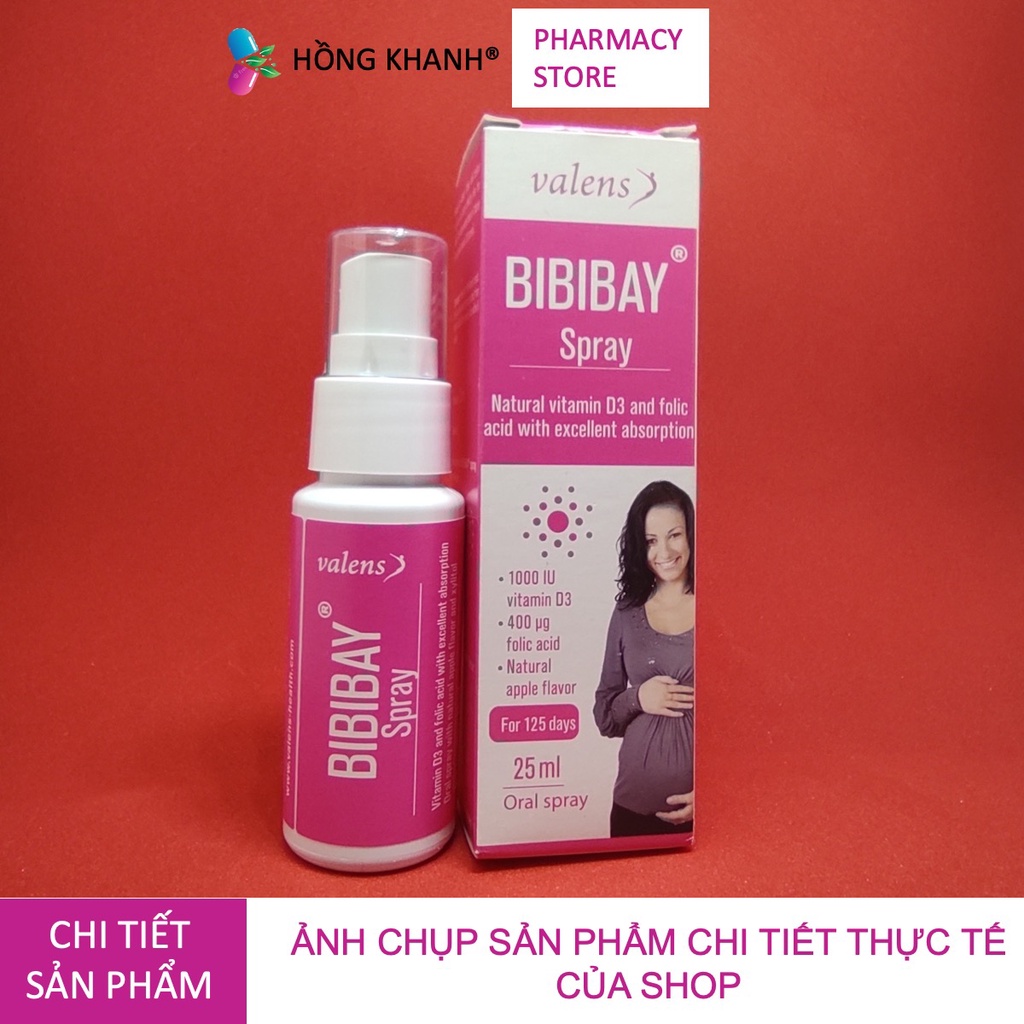 (QUÀ TẶNG) BIBIBAY Spray Bổ Sung Acid Folic và Vitamin D3 Cho Mẹ Bầu - 25ml