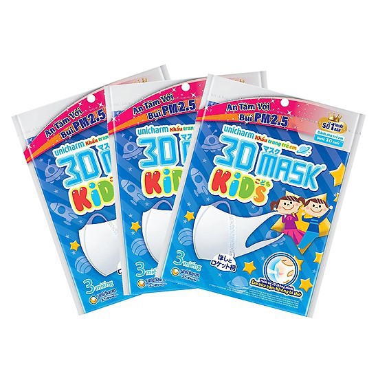 Khẩu Trang Trẻ Em Unicharm 3D Mask Kid ( 3 miếng/gói ) | BigBuy360 - bigbuy360.vn