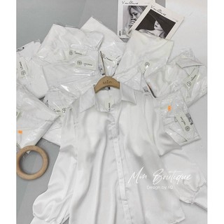Áo Sơ Mi Lụa Trơn Tay Bồng