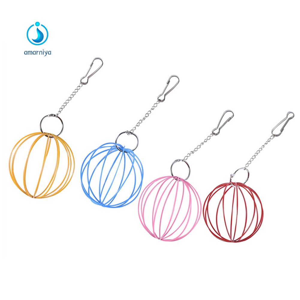 Quả bóng có dây treo kích thước 8.5cm đựng thức ăn/ làm đồ chơi cho thỏ/ chuột hamster/ chuột lang