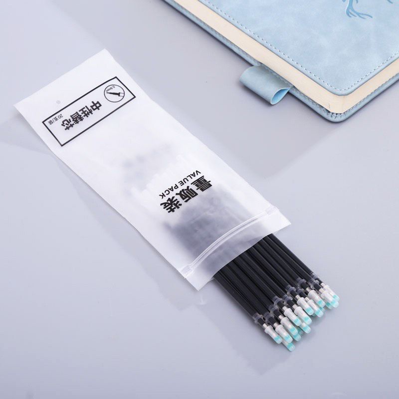 Set túi zip gồm 20 ruột bút nước 0.5mm viết trơn đều mực