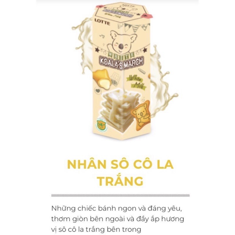 Bánh gấu Lotte Koala's March nhân socola/ socola sữa/kem dâu 37g