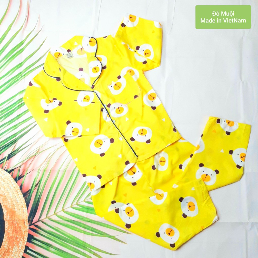 Bộ pijama mặc nhà cho bé gái 5-25kg (họa tiết gấu)