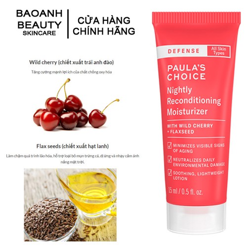 Dưỡng ẩm ban đêm khôi phục vẻ tươi trẻ cho làn da Paula's Choice Defense Nightly Reconditioning Moisturizer 60ml 2220
