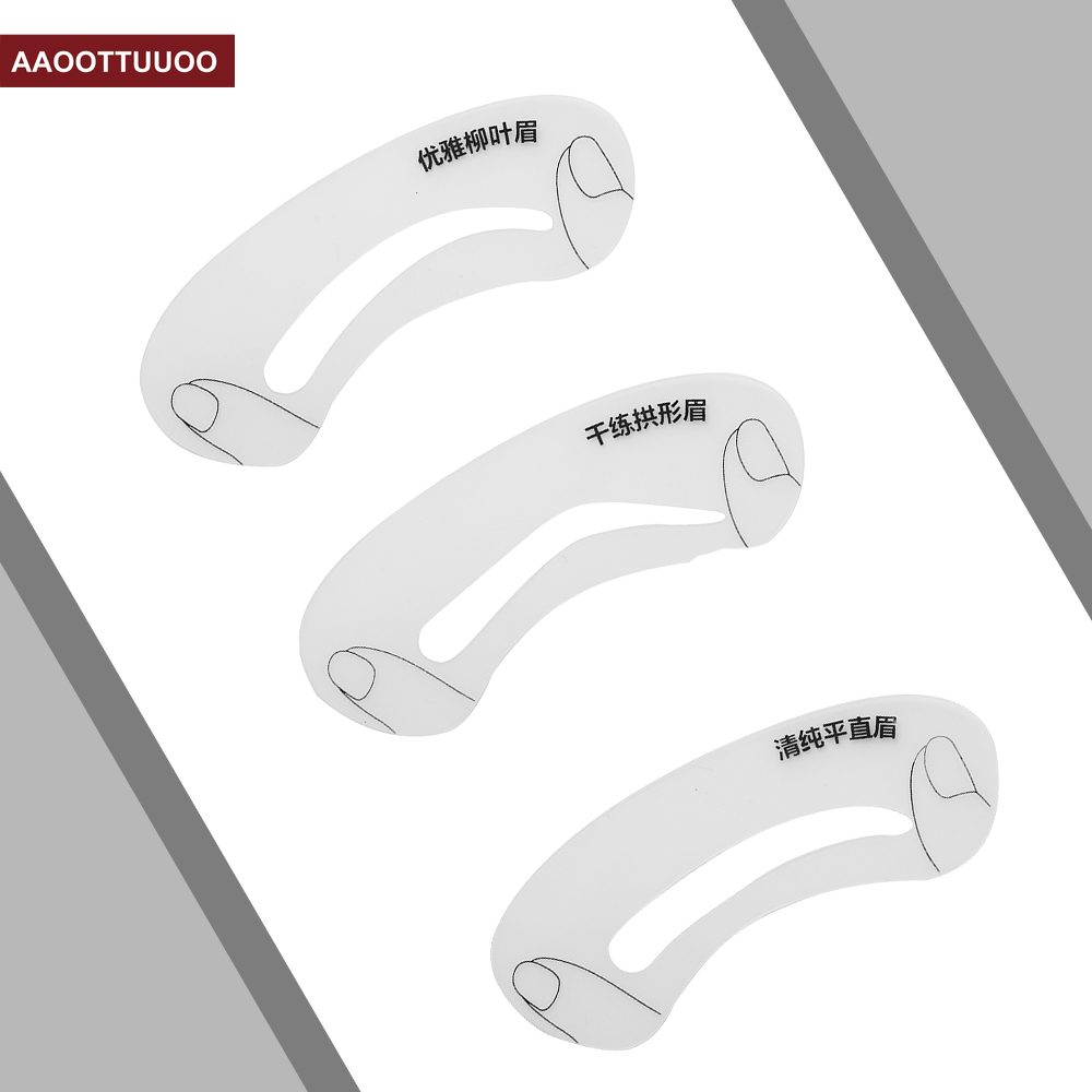 [Hàng mới về] Set 3 Khuôn Kẻ Lông Mày Trang Điểm Tiện Dụng