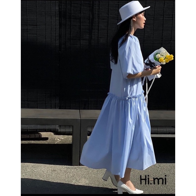 Đầm nữ dáng dài -  Váy babydoll vải tơ mềm cộc tay dáng xoè dài | BigBuy360 - bigbuy360.vn