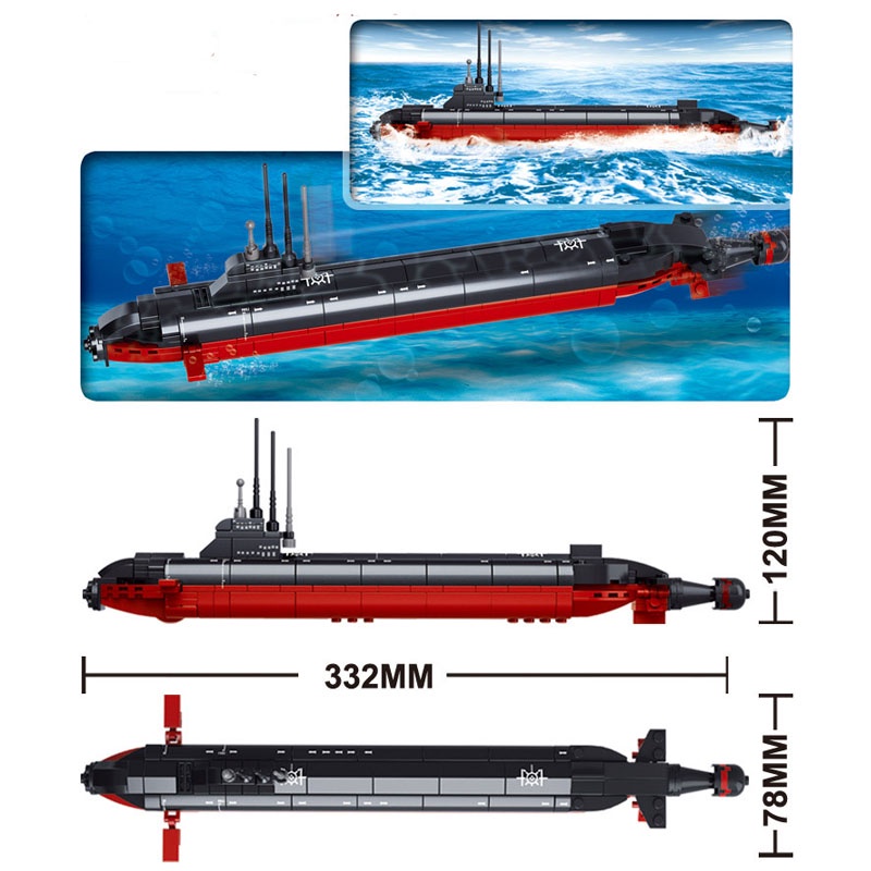 LEGO Mô hình tàu ngầm quân đội Xiaolu