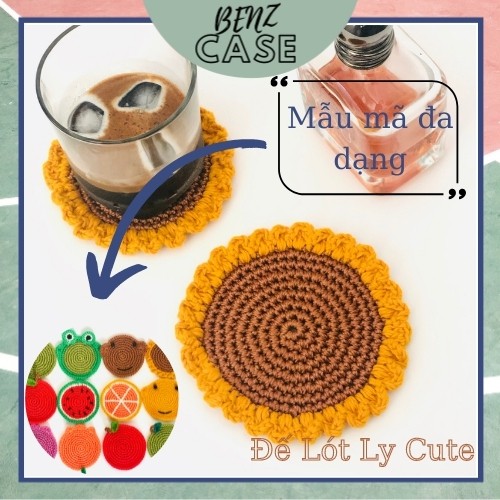 Đế Lót Ly Chén Chất Liệu Len 100% Handmade Siêu Thấm Hút - Mẫu Mã Đa Dạng Dễ Thương