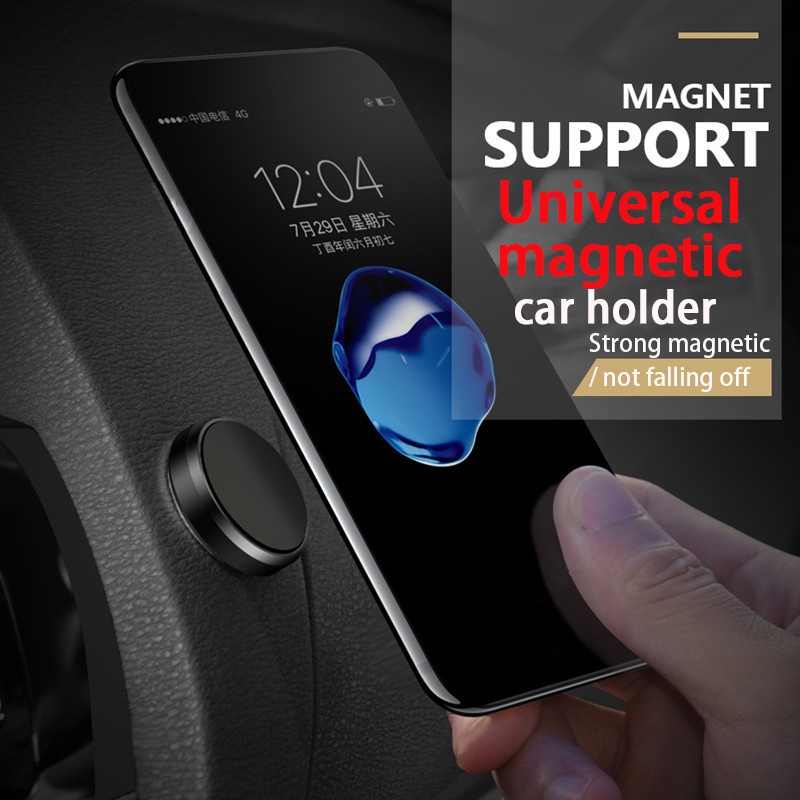 Giá Đỡ Điện Thoại Mini Bằng Kim Loại Hít Nam Châm Ổn Định Cho Xe Hơi