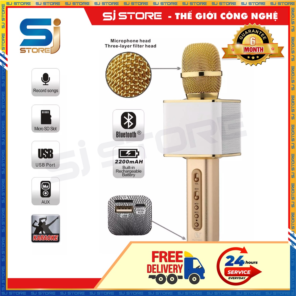 [Mã 155ELSALE giảm 7% đơn 300K] Micro Karaoke Bluetooth SD 08/10- Có Loa, Nhiều Màu - BH 06 Tháng