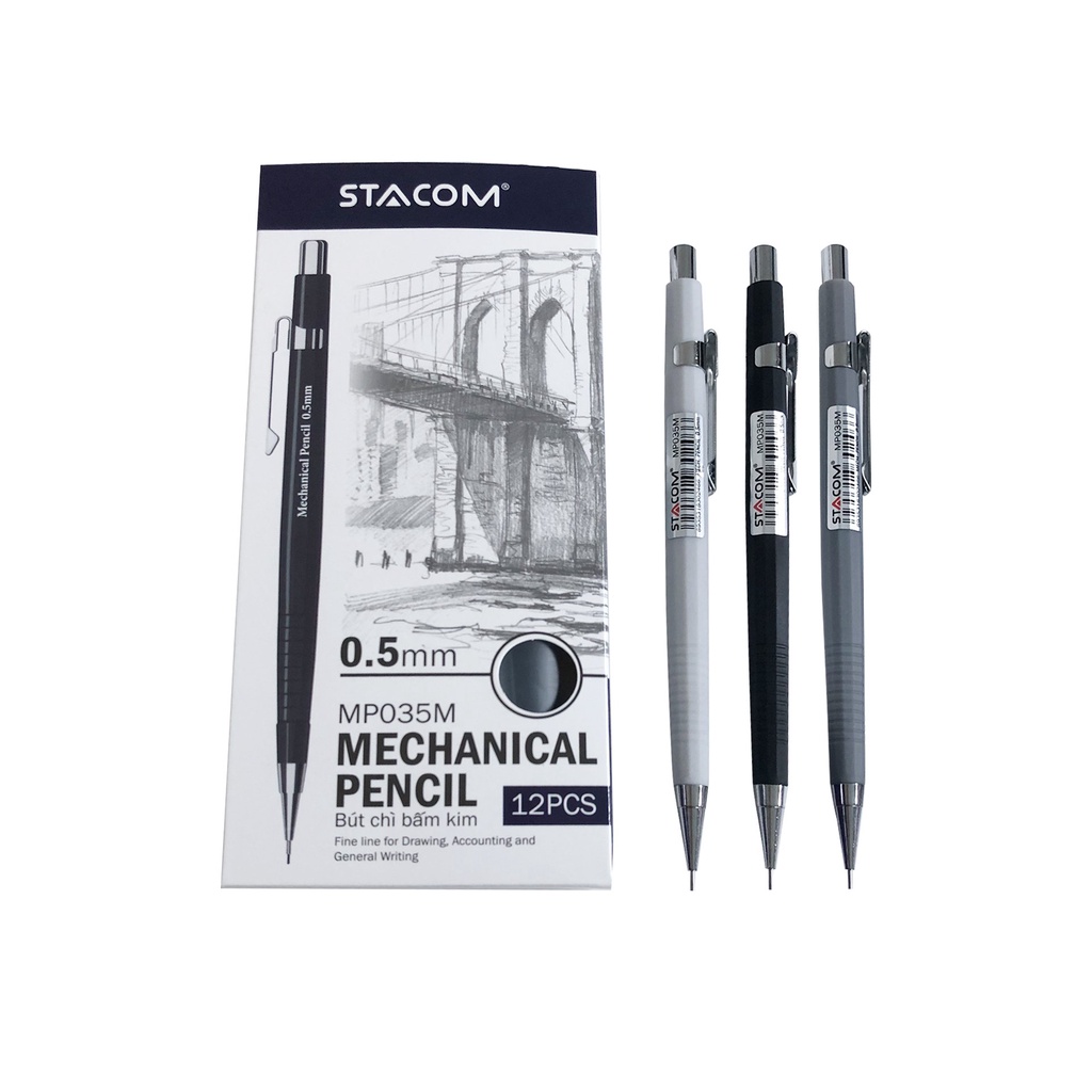Bút chì kim bấm 0.5mm thân nhựa STACOM MP035M