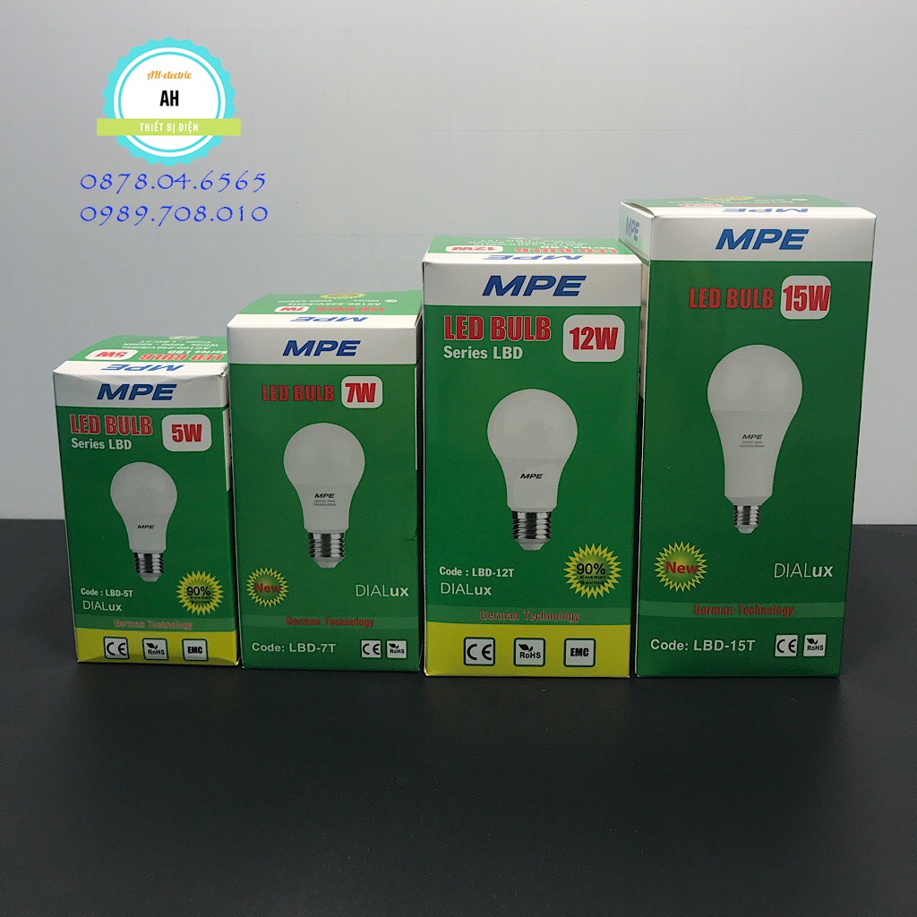 Đèn led bulb , led bulb mpe, bóng led Mpe 5w 7w 12w 15w chính hãng bảo hành 12 tháng