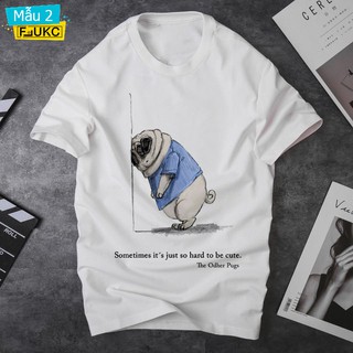 Áo Thun Unisex Với Hình Chó Pug Siêu Hài Hước Giá Tốt F714L18