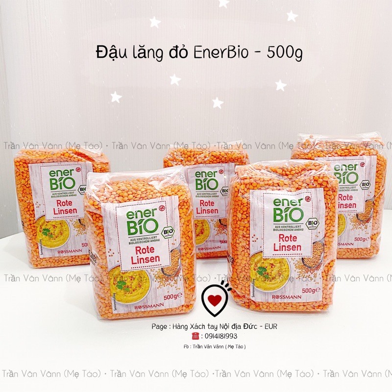 Đậu lăng đỏ hữu cơ Đức EnerBio - 500g