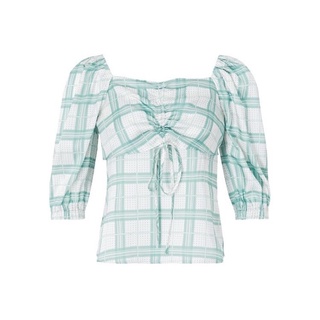 Áo lụa kẻ xanh Urban Revivo