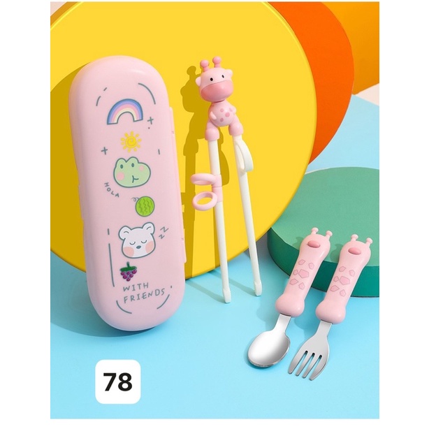 Hộp đũa thìa tập ăn hình hươu cho bé