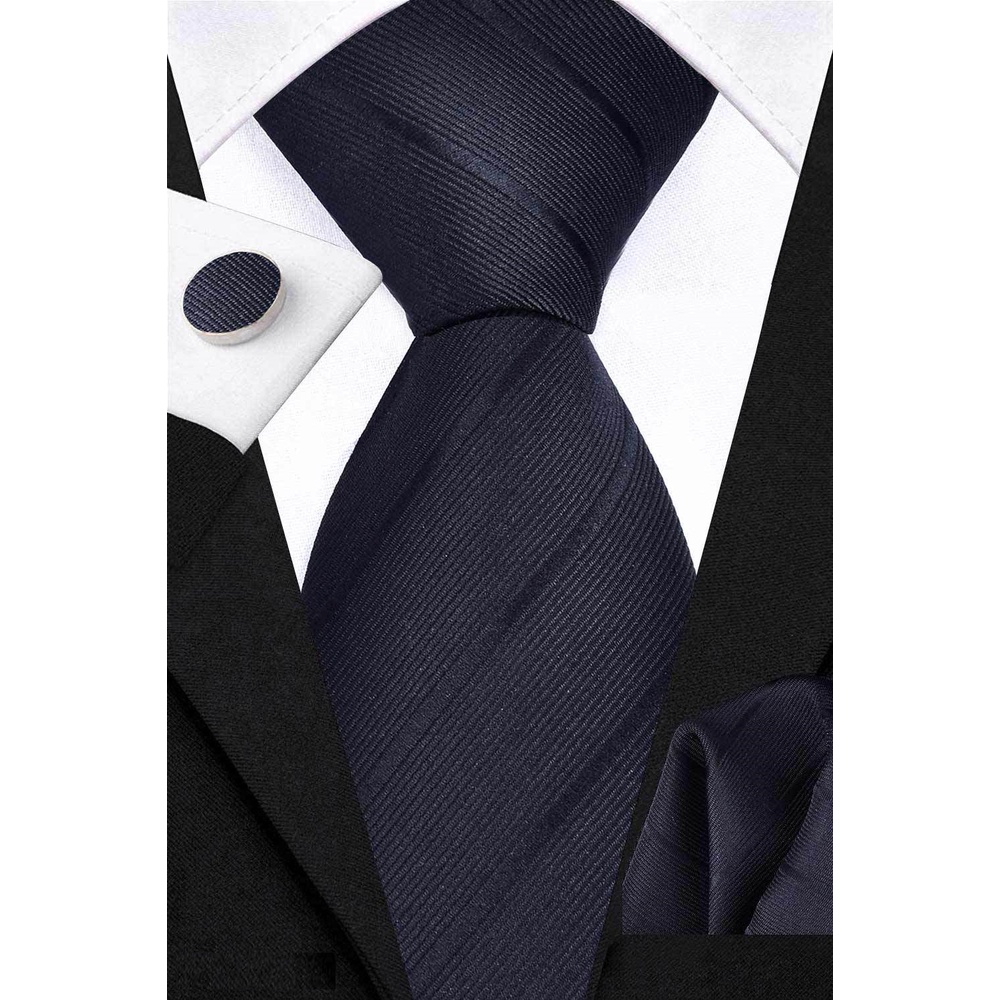 Bộ 3 món Cà vạt 8cm, Khăn cài túi áo vest, Măng-set cài tay, Cravat công sở, Calavat chú rể CBC-8003