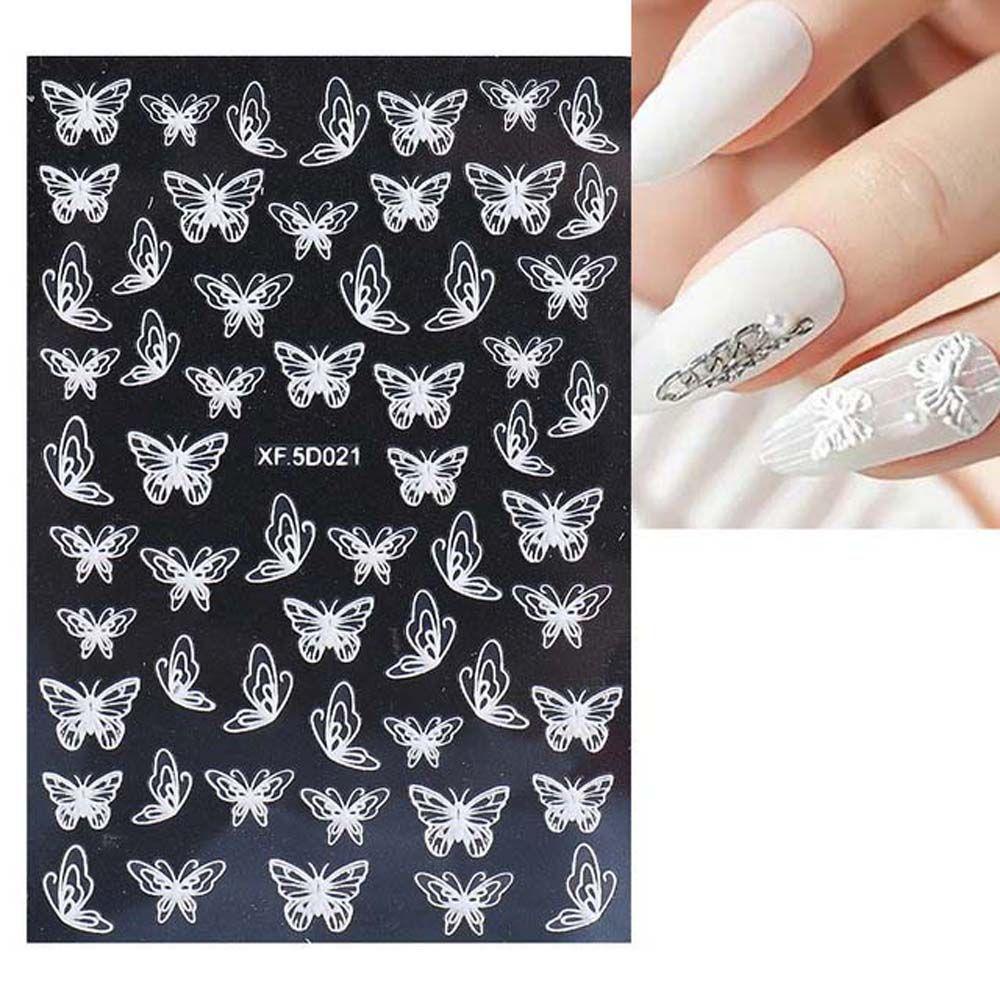 Miếng Dán Trang Trí Móng Tay Tự Dính Họa Tiết Bướm Nhiều Màu Sắc